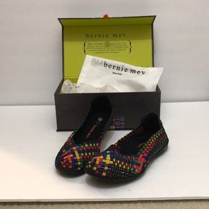 Bernie Mev black and multicolor and silver flats